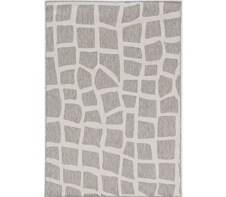 3' X 5' Gray and Ivory Cobblestone Area Rug