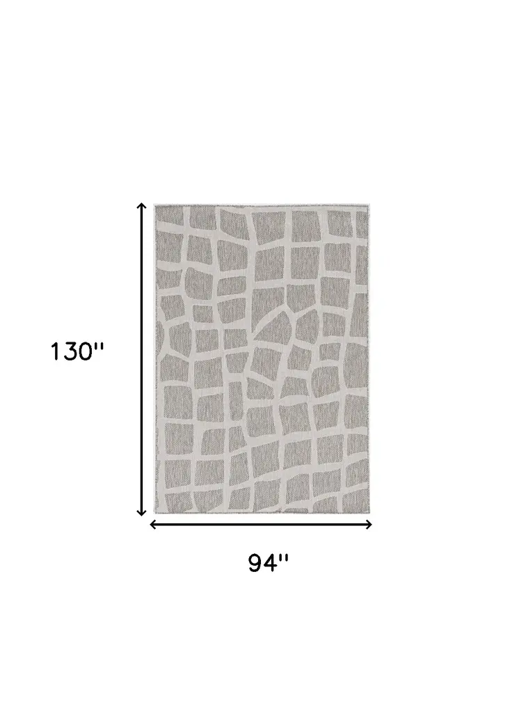 8' X 11' Ivory And Gold Abstract Area Rug