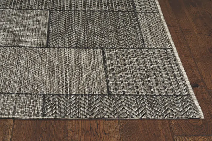 8' X 11' Gray Southwestern Indoor Outdoor Area Rug
