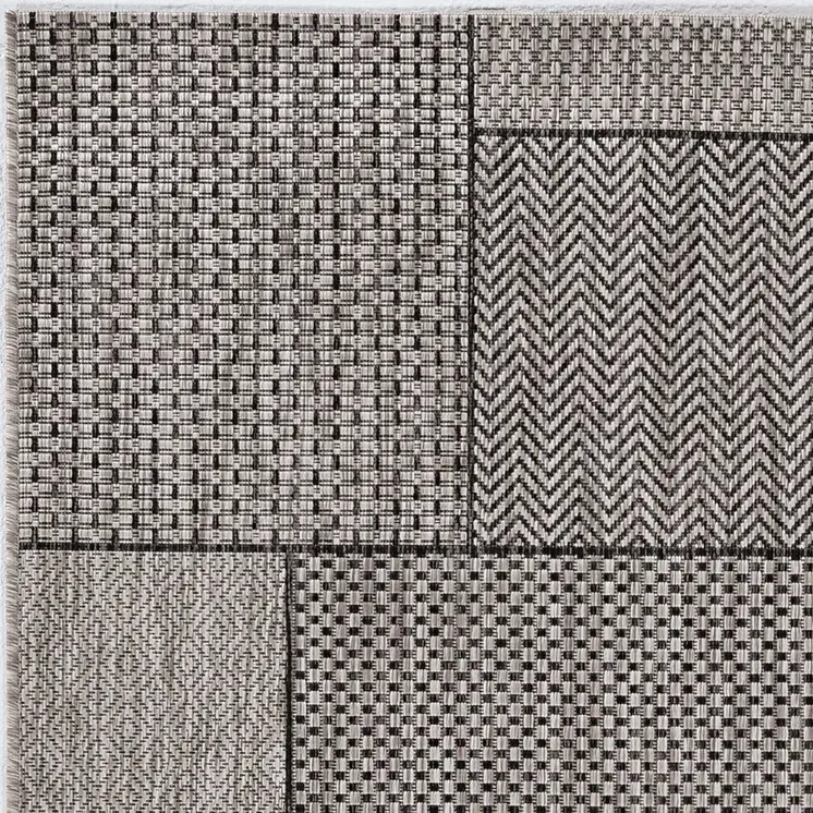 8' X 11' Gray Southwestern Indoor Outdoor Area Rug