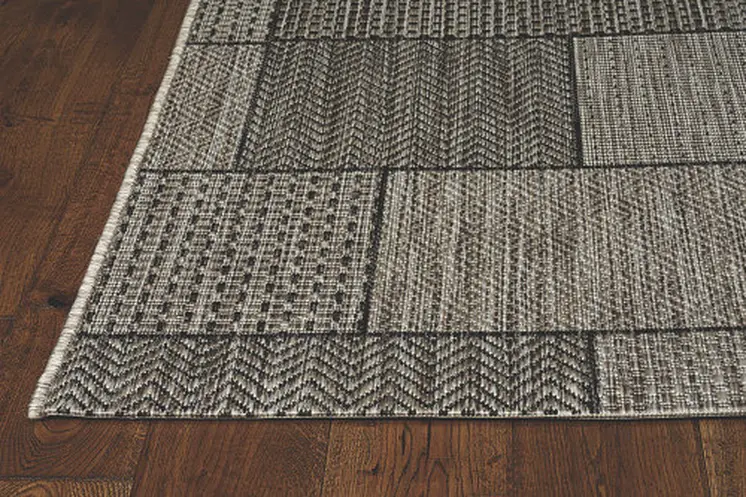8' X 11' Gray Southwestern Indoor Outdoor Area Rug