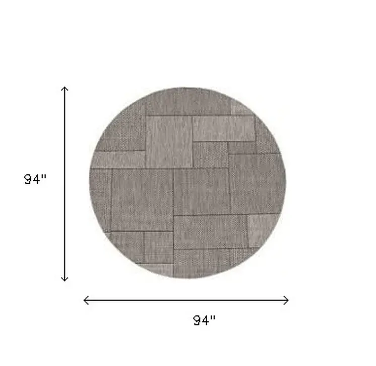 8' Gray Southwestern Indoor Outdoor Area Rug