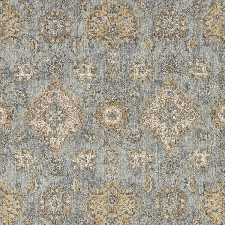 2' X 3' Sage Green Wool Floral Distressed Area Rug