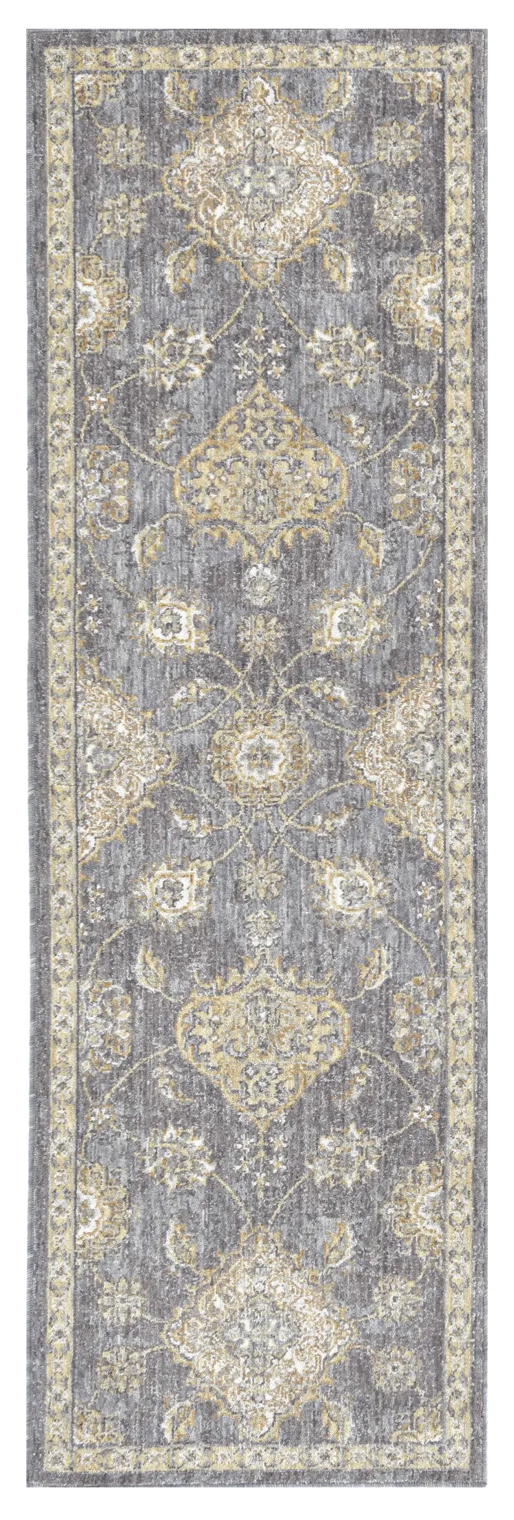 3' X 5' Sage Orange And White Wool Floral Distressed Area Rug