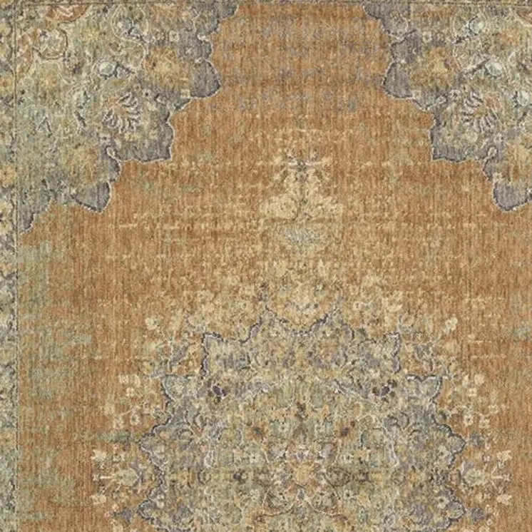 9' X 13' Brown And Gray Wool Medallion Area Rug