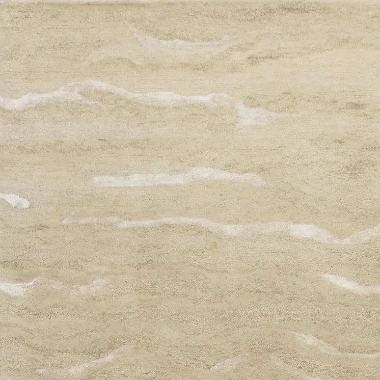 5' X 7' Beige And Ivory Abstract Hand Tufted Area Rug