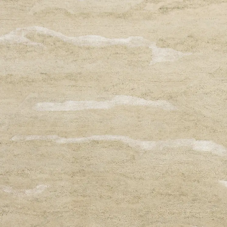 5' X 7' Beige And Ivory Abstract Hand Tufted Area Rug