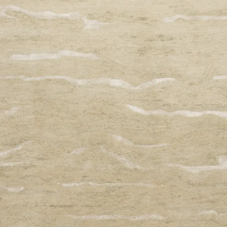 5' X 7' Beige And Ivory Abstract Hand Tufted Area Rug
