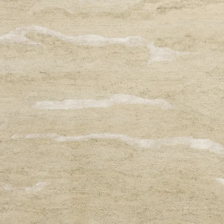 8' X 10' Tan and Ivory Wool Abstract Hand Tufted Area Rug