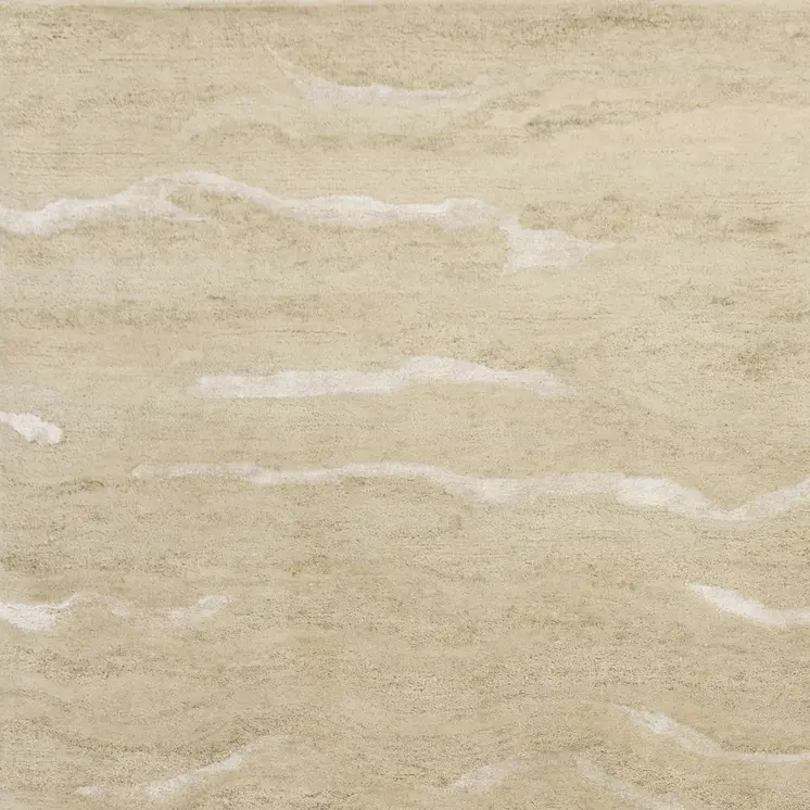 8' X 10' Tan and Ivory Wool Abstract Hand Tufted Area Rug
