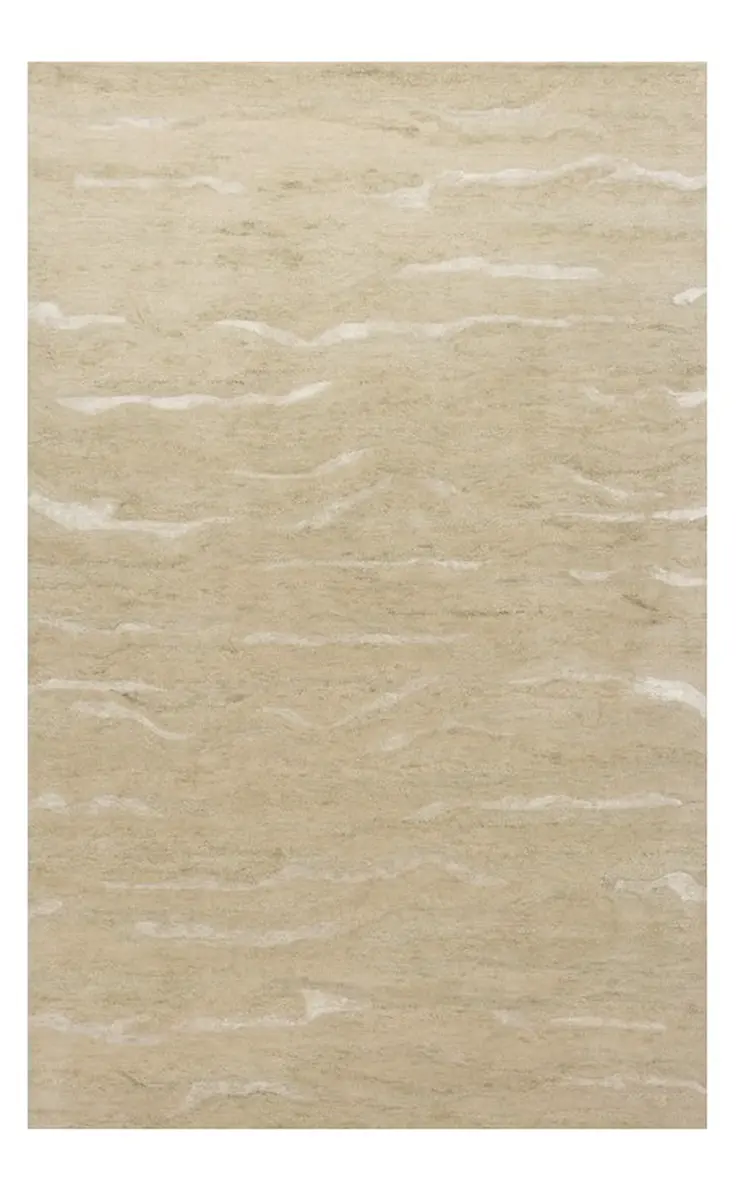 8' X 10' Tan and Ivory Wool Abstract Hand Tufted Area Rug