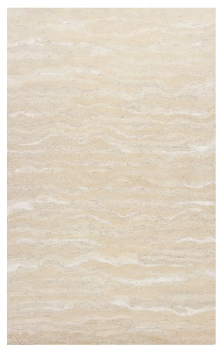 3' X 5' Ivory Hand Tufted Abstract Indoor Area Rug
