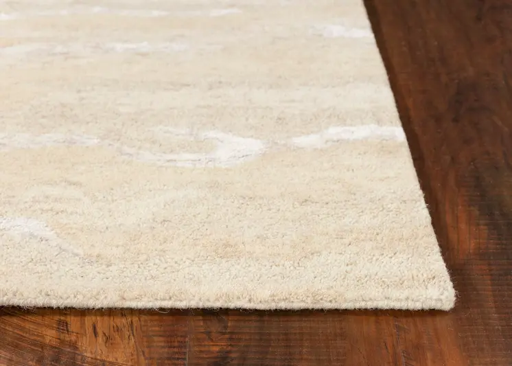 3' X 5' Ivory Hand Tufted Abstract Indoor Area Rug