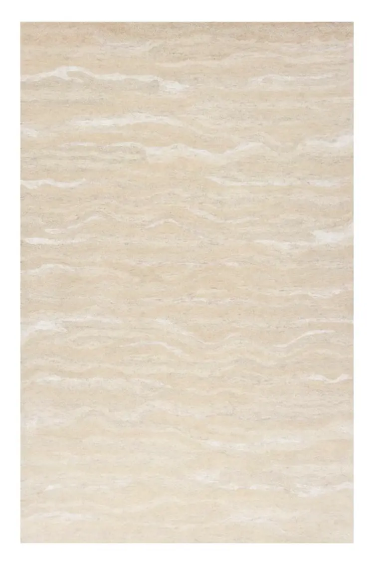5' X 7' Ivory And Tan Abstract Hand Tufted Area Rug
