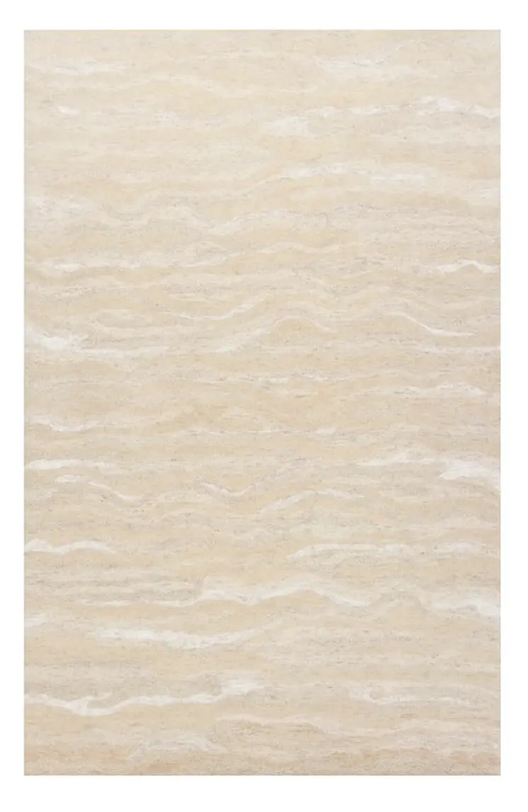 8' X 10' Beige and Ivory Wool Abstract Hand Tufted Area Rug