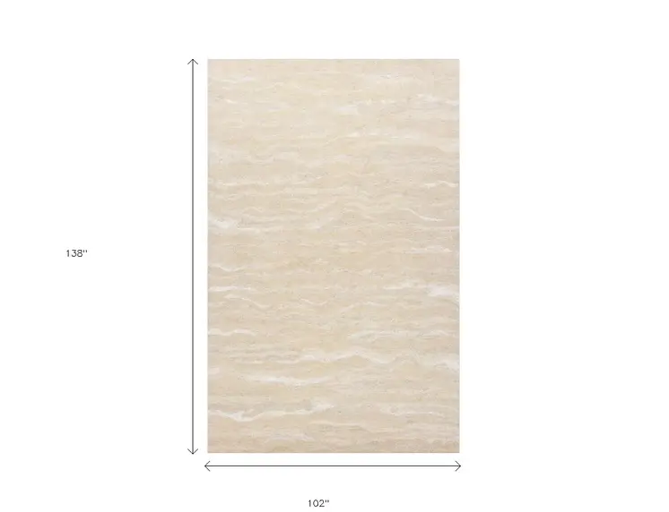 9' X 12' Ivory And Tan Abstract Hand Tufted Area Rug
