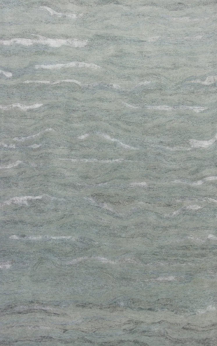3' X 5' Slate Gray And Ivory Abstract Hand Tufted Area Rug