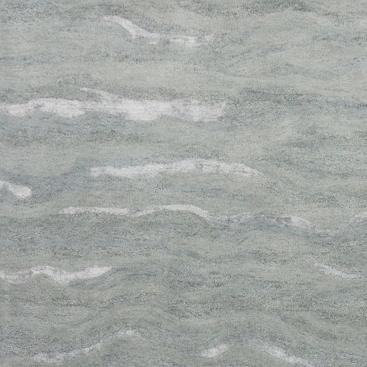 3' X 5' Slate Gray And Ivory Abstract Hand Tufted Area Rug