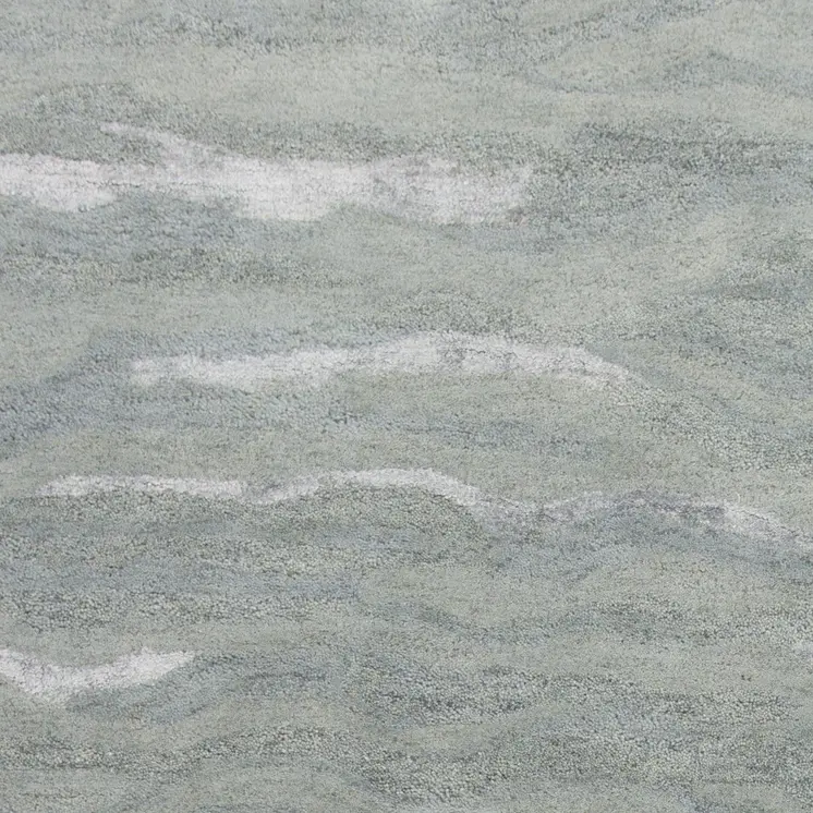 5' X 7' Slate Gray And Ivory Abstract Hand Tufted Area Rug