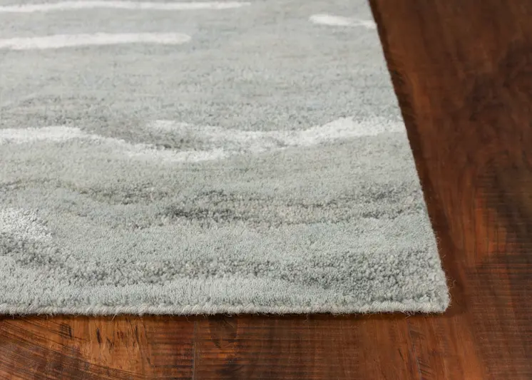 5' X 7' Slate Gray And Ivory Abstract Hand Tufted Area Rug
