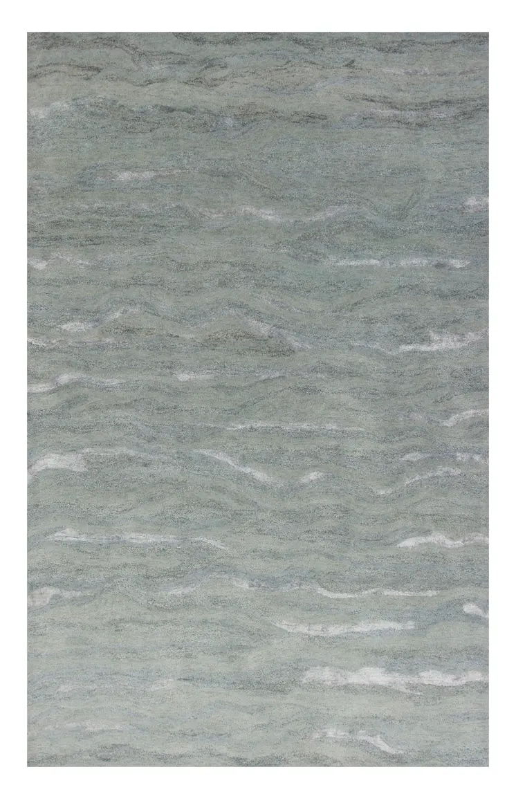 5' X 7' Slate Gray And Ivory Abstract Hand Tufted Area Rug
