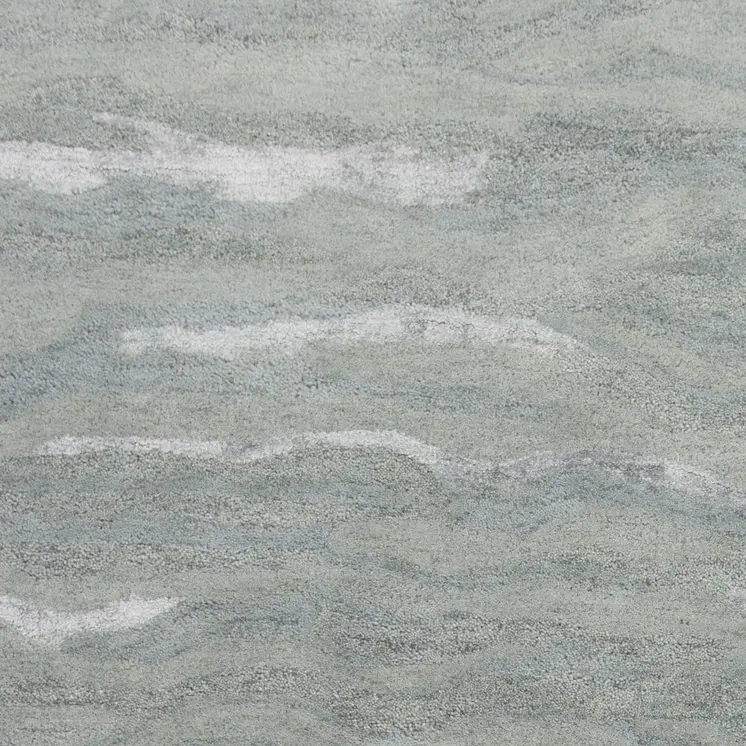 8' X 10' Slate Gray And Ivory Wool Abstract Hand Tufted Area Rug