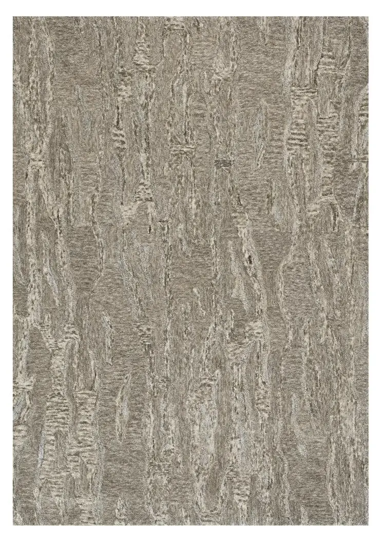 8' X 10' Sand And Gray Abstract Hand Tufted Area Rug