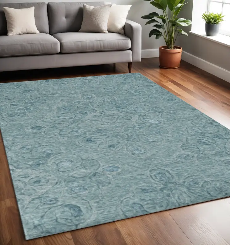 5' X 7' Seafoam Wool Hand Tufted Area Rug