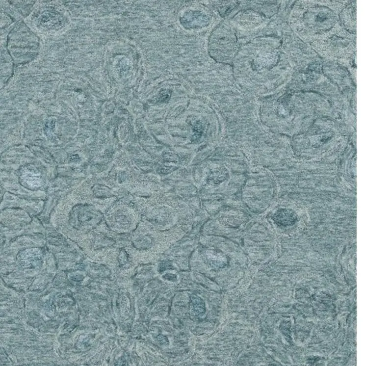 8' X 10' Blue And Beige Wool Abstract Hand Tufted Area Rug