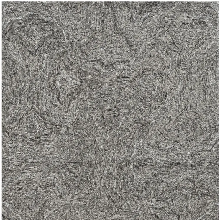 3' X 5' Gray And Dark Gray Abstract Hand Tufted Area Rug