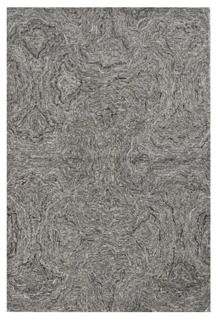 5' X 7' Gray And Dark Gray Abstract Hand Tufted Area Rug