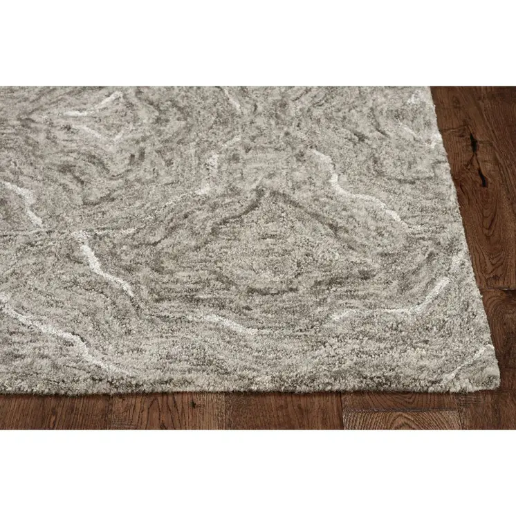 8' X 10' Gray Wool Abstract Hand Tufted Area Rug