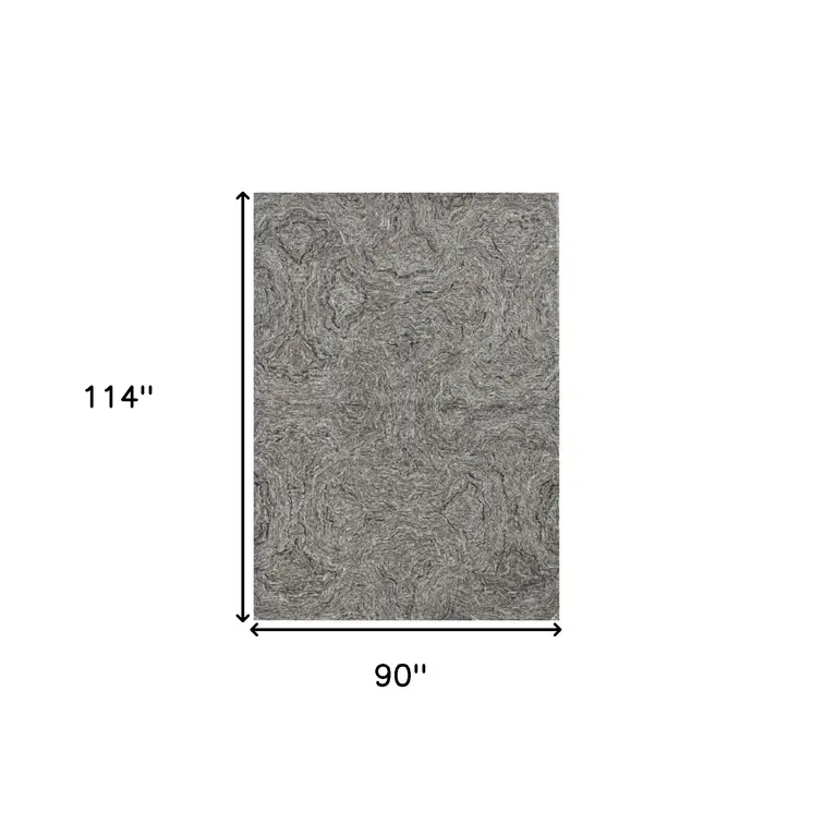 8' X 10' Gray Wool Abstract Hand Tufted Area Rug