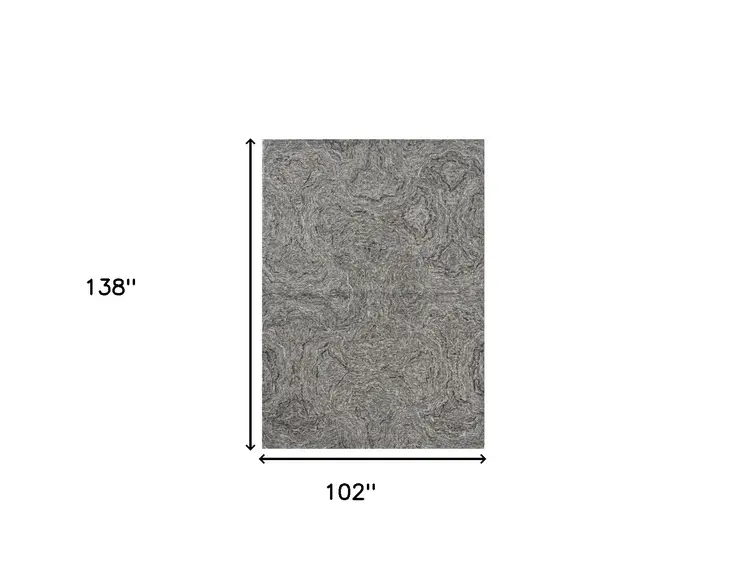 9' X 12' Gray Wool Abstract Hand Tufted Area Rug
