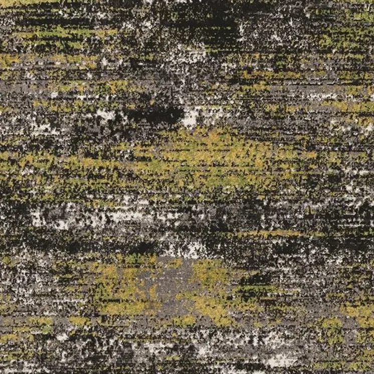 9' X 13' Black Brown and White Abstract Area Rug