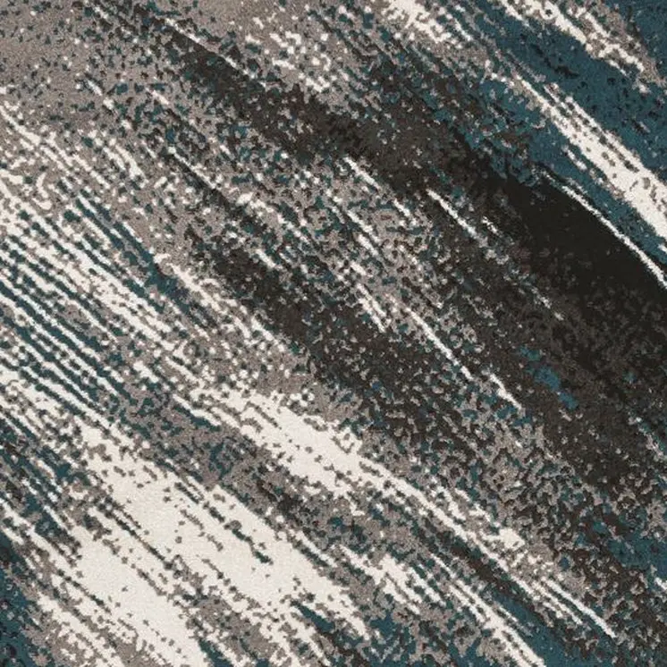 9' X 13' Blue and Gray Abstract Area Rug