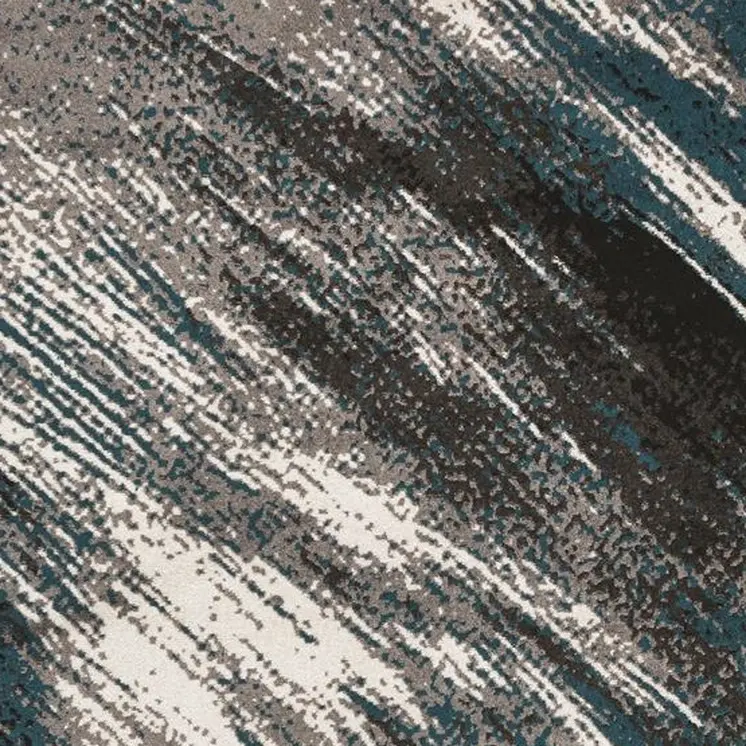 9' X 13' Blue and Gray Abstract Area Rug