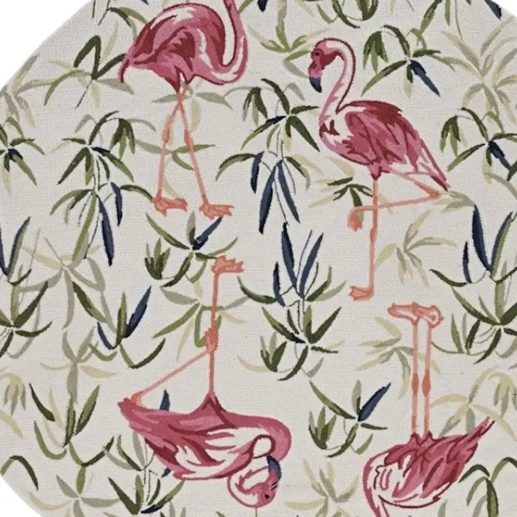 8' Pink and Ivory Round Hand Tufted Area Rug