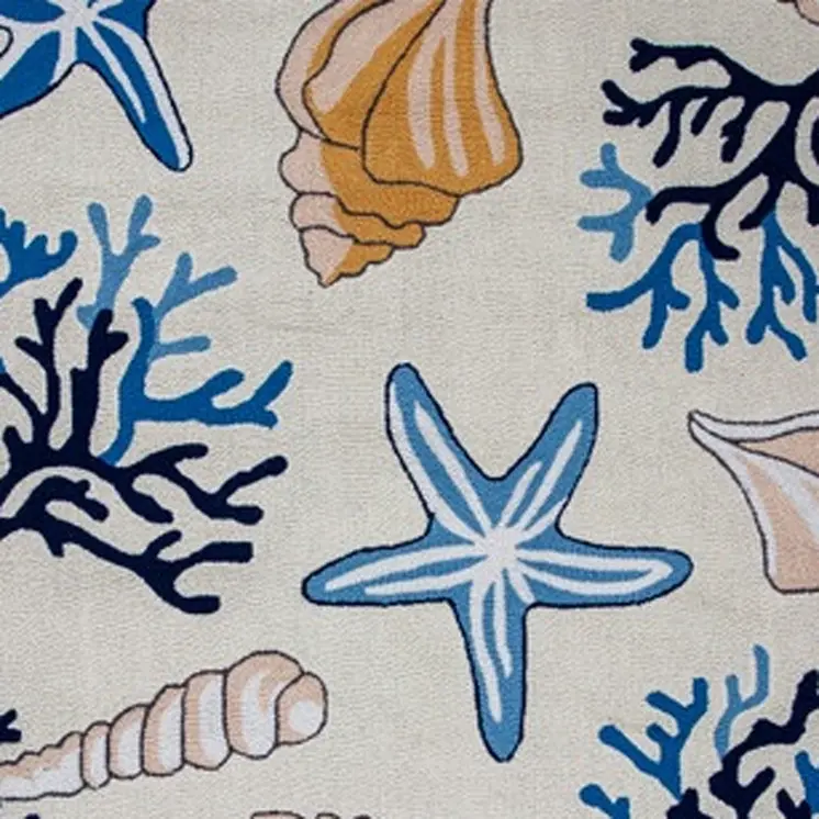 5' X 8' Ivory Seashell and Coral Hand Tufted Area Rug
