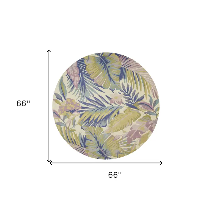 6' Pastel Ivory Wool Hand Tufted Round Rug