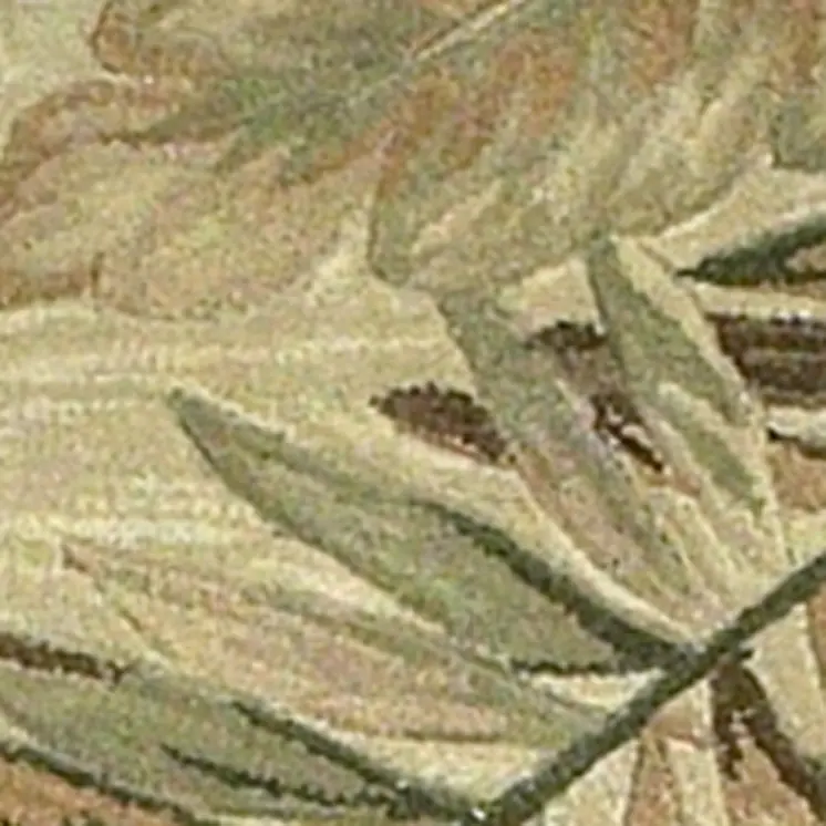 10' Ivory Green And Red Wool Tropical Botanical Hand Tufted Runner Rug