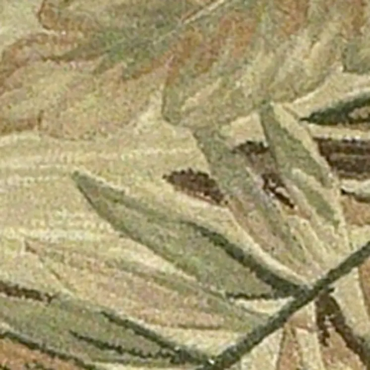 4' X 6' Ivory Green And Red Wool Botanical Leaves Hand Tufted Area Rug