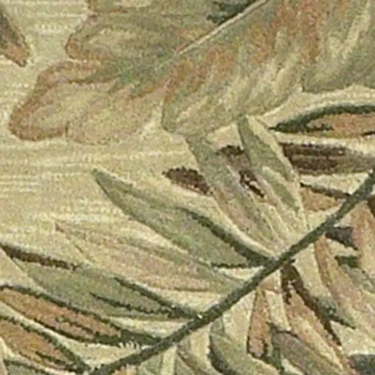 9' X 12' Ivory Hand Tufted Tropical Leaves Indoor Area Rug