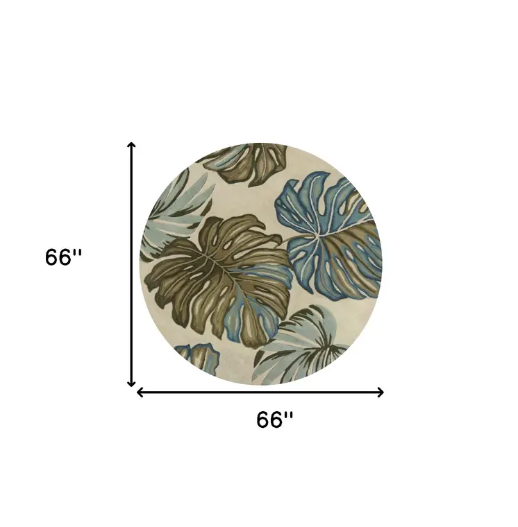 5' Ivory Round Wool Hand Tufted Area Rug