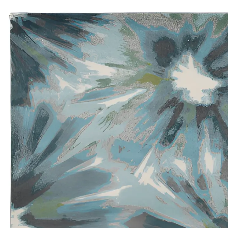 3' X 5' Teal Abstract Floral Area Rug