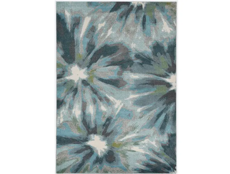 10' X 13' Teal Floral Area Rug