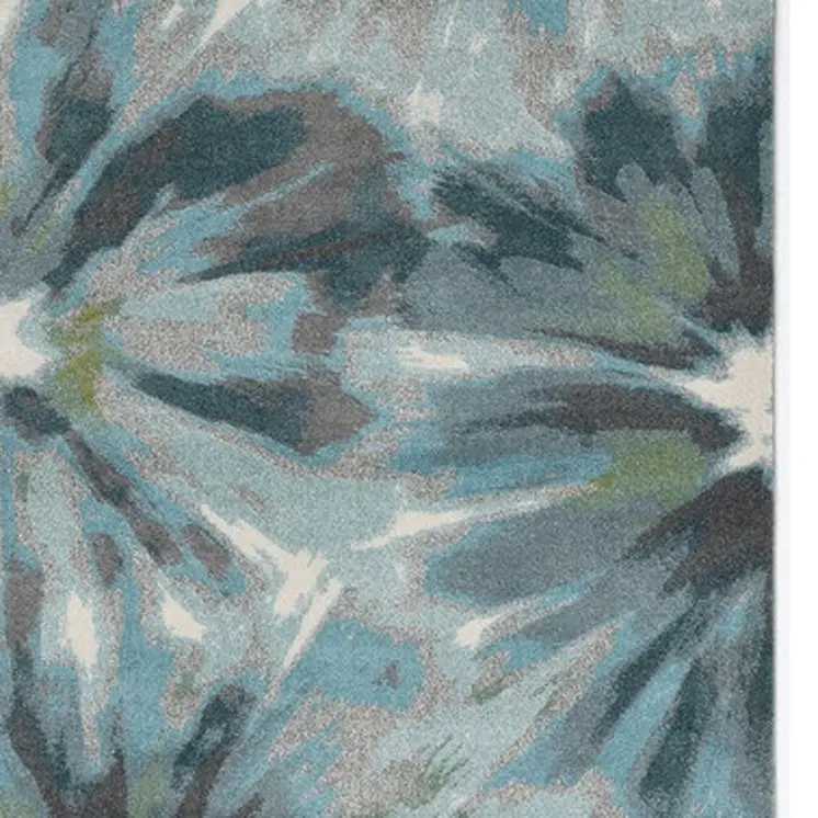 10' X 13' Teal Floral Area Rug