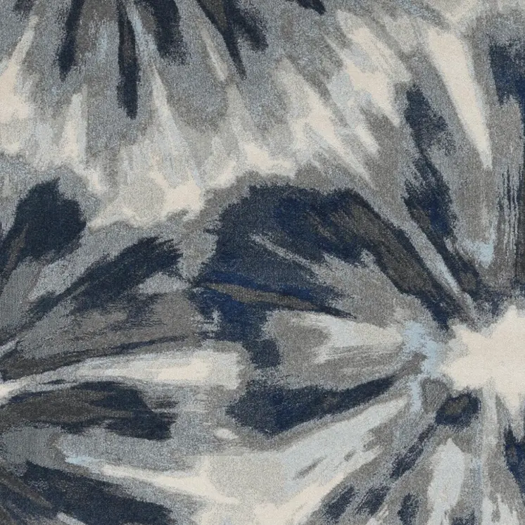 8' X 11' Ivory And Blue Abstract Area Rug