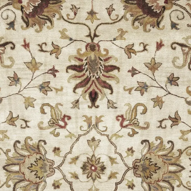 8' X 11' Champagne Wool Floral Hand Tufted Area Rug