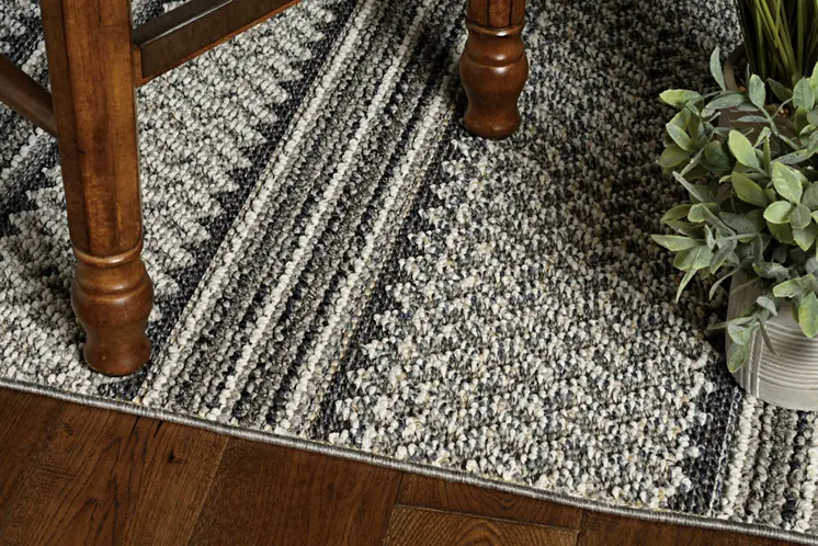 8' Gray Southwestern Indoor Outdoor Area Rug